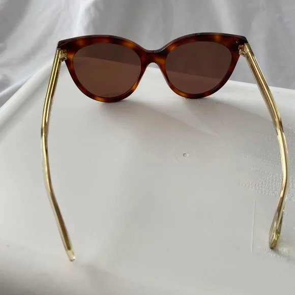 GUCCI Cat Eye Havana White Crystal Brown 54 mm Women display picture 2